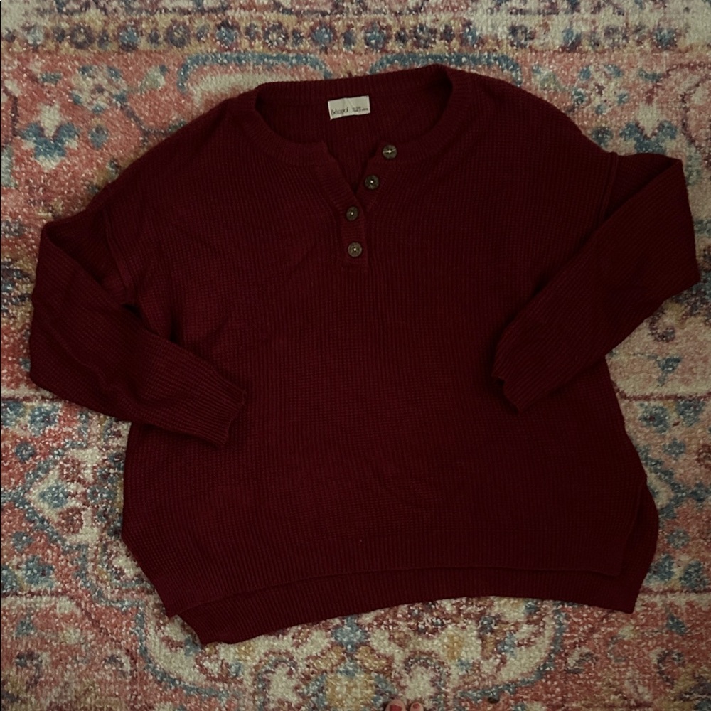 BE COOL Burgundy Crew Neck Sweater